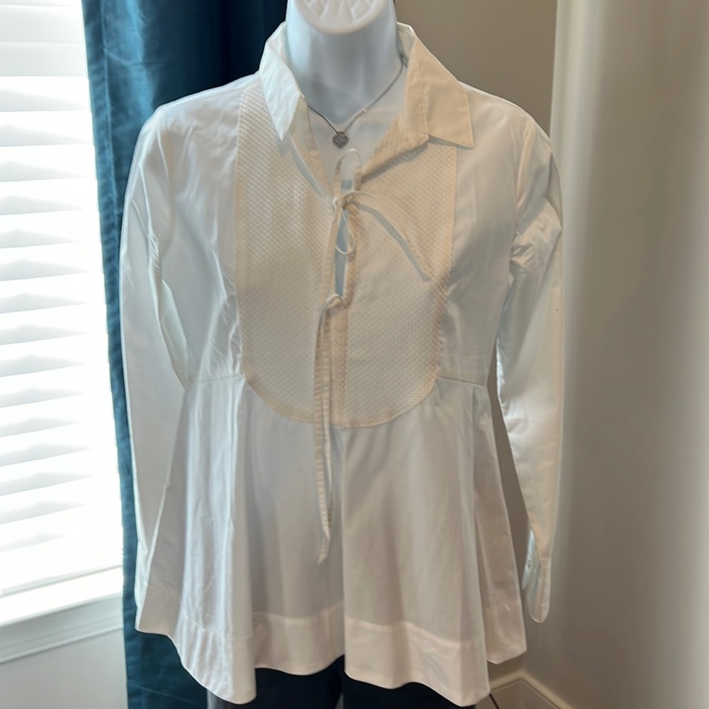 Apron white crisp button down